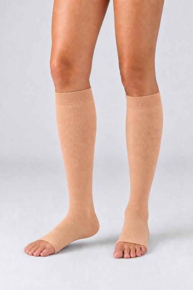 Cotton Open-Toe Knee-High