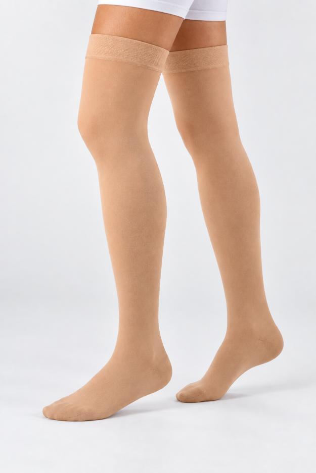 Cotton Closed-Toe Thigh-High