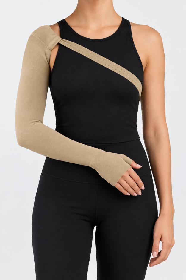 Compression Arm Sleeve with Shoulder Strap and Gauntlet