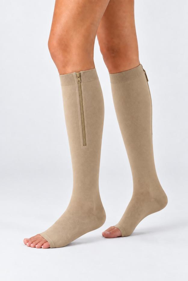 Zip Open-Toe Knee-High